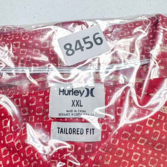 Hurley Shirt Mens XXL Red Floral Tropical Hawaiian Camp Casual Outdoor Preppy - Picture 12 of 12